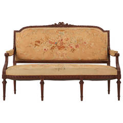 Französisches Sofa im Louis-XVI-Stil mit originalem Aubusson-Bezug:: 19