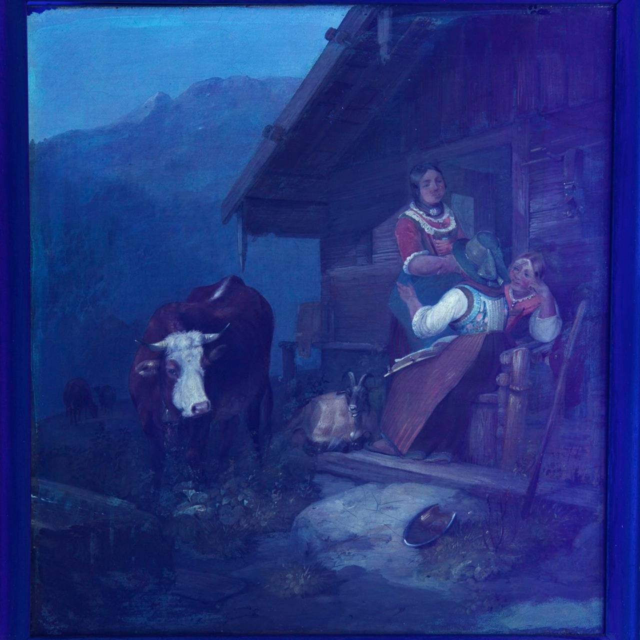 Sebastian Habenschaden Antique Oil Painting of an Alpine Scene, Signed 3