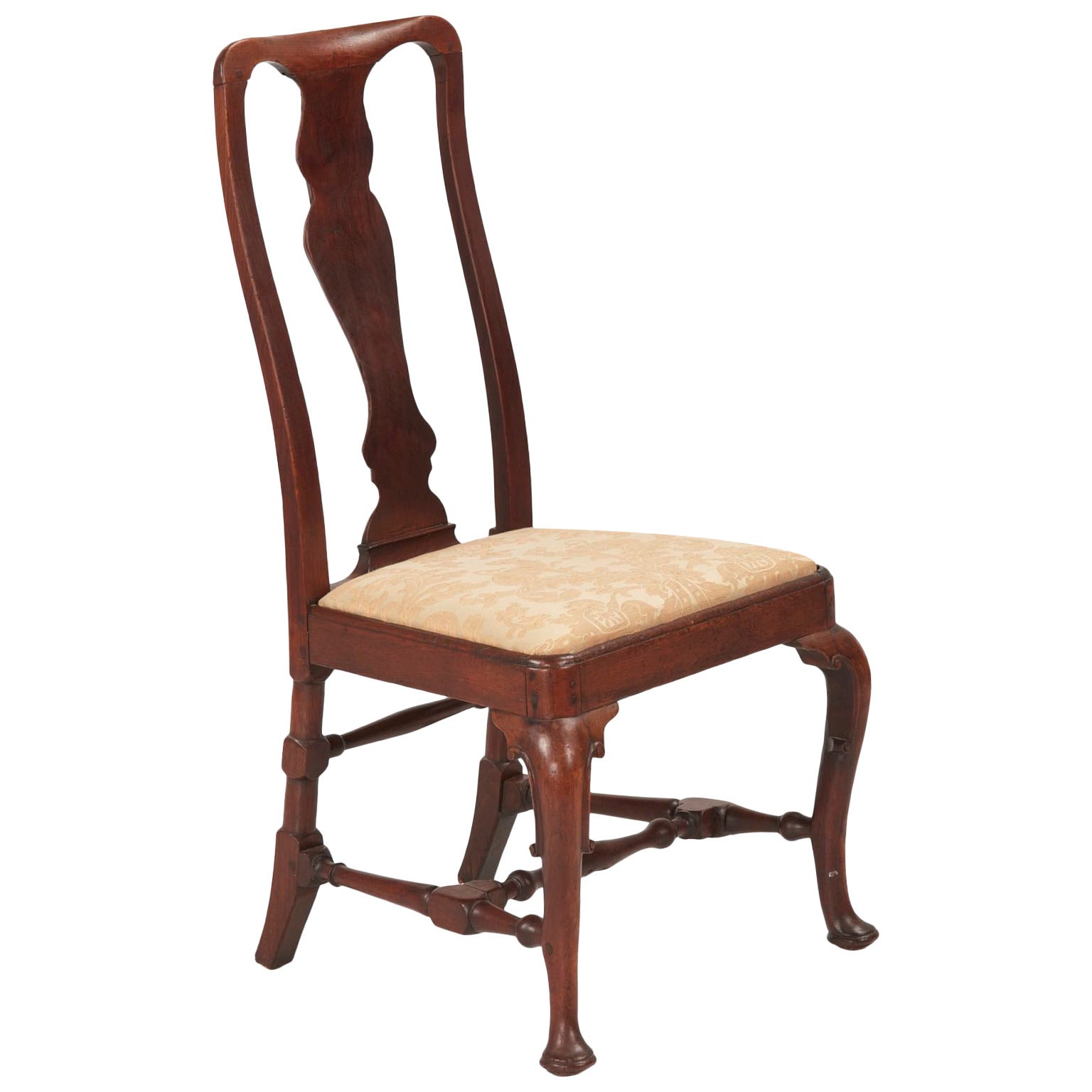 Queen Anne Walnut Antique Side Chair, circa 1725-1740