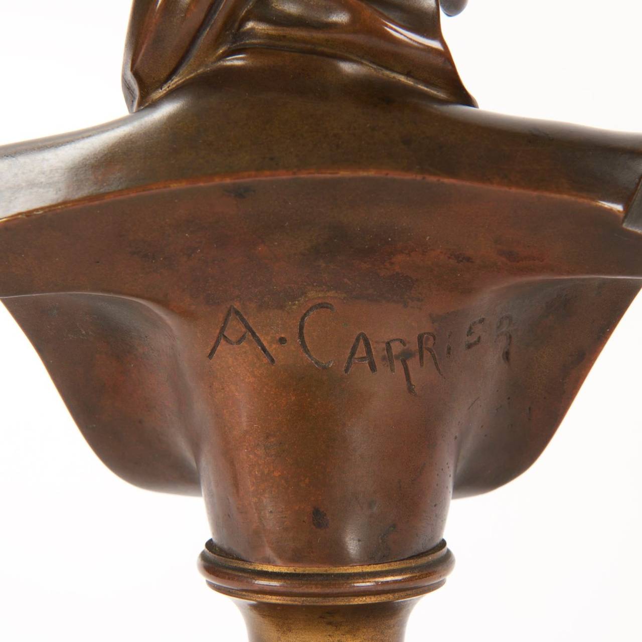 Patinated Bronze Bust of Dante after Model by Albert Carrier-Belleuse, Tiffany & Co.