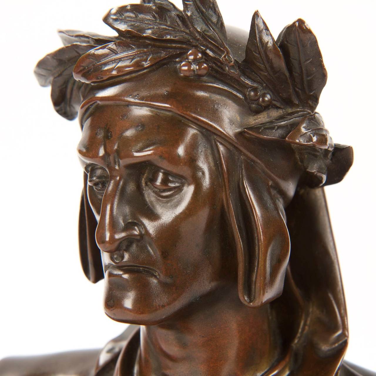 19th Century Bronze Bust of Dante after Model by Albert Carrier-Belleuse, Tiffany & Co.