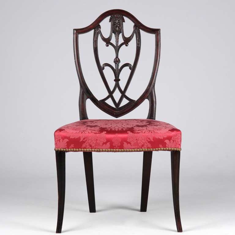 18th Century and Earlier Four American Federal Mahogany Side Chairs, circa 1790