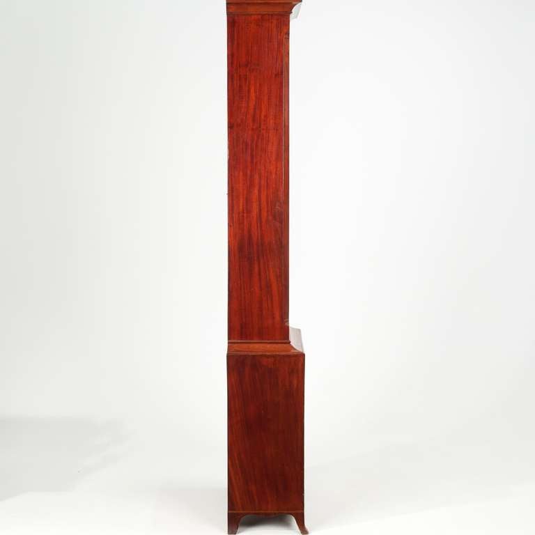 American Federal Inlaid Mahogany Tall Case Clock, Maryland c. 1800 In Excellent Condition In Shippensburg, PA