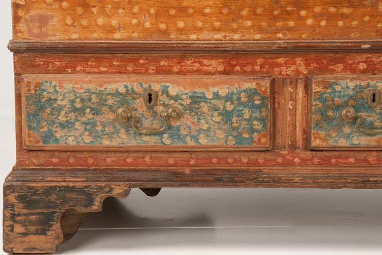 19th Century American Chippendale Painted Blanket Chest of Drawers, Pennsylvania c. 1790-1810