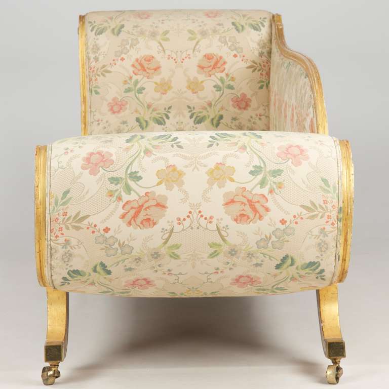 Regency Giltwood Recamier Chaise Longue Antique Sofa, 19th Century 1
