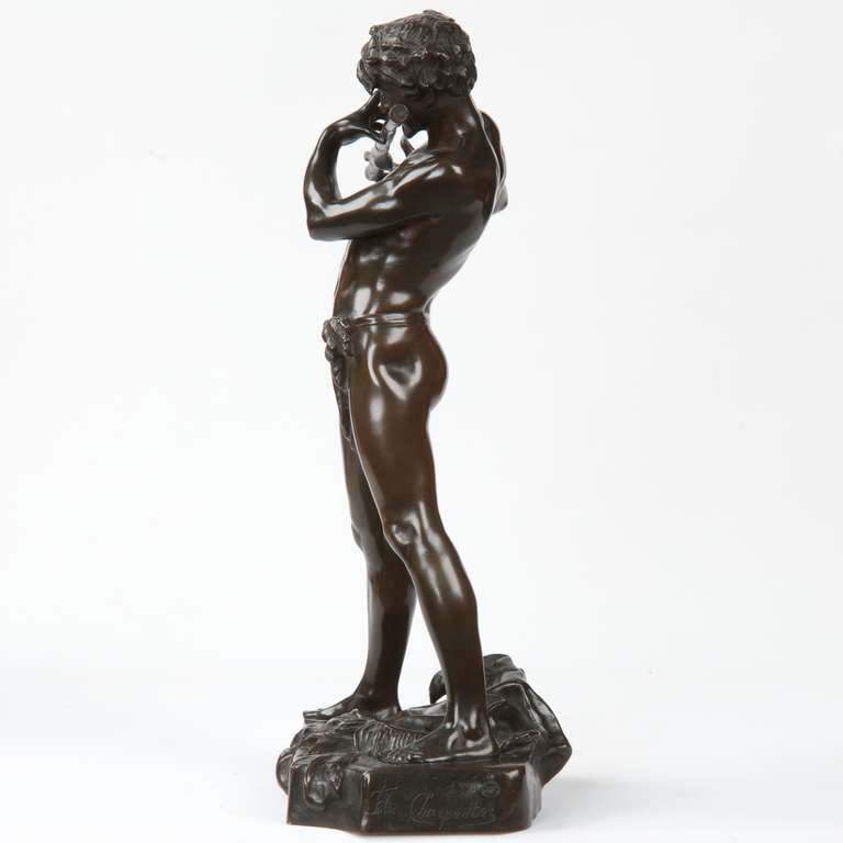 Art Nouveau Felix Charpentier Antique Bronze Sculpture 