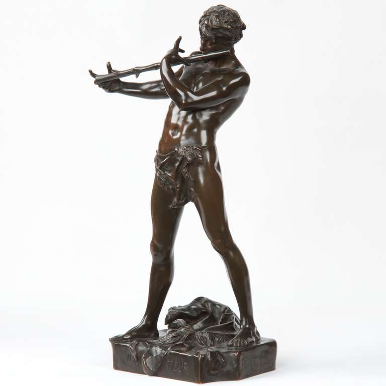 French Felix Charpentier Antique Bronze Sculpture 