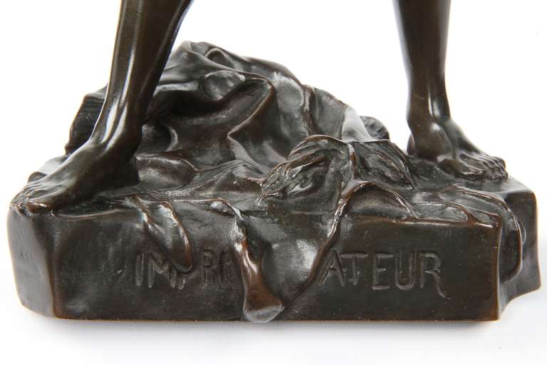 Felix Charpentier Antique Bronze Sculpture 