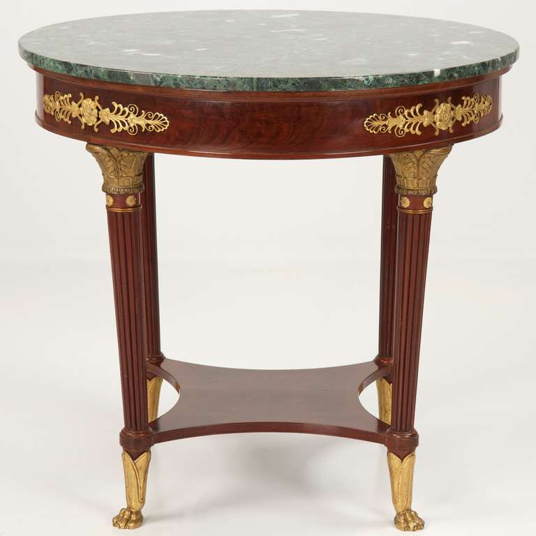 French Empire Mahogany Round Gueridon Hall Table, Paris, circa 1900 In Excellent Condition In Shippensburg, PA