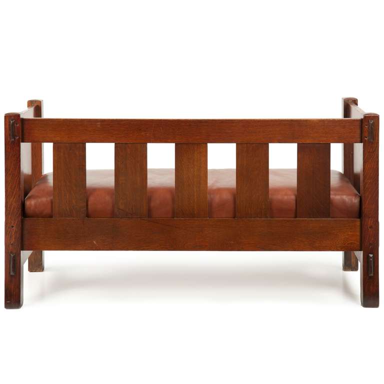 mission oak bench