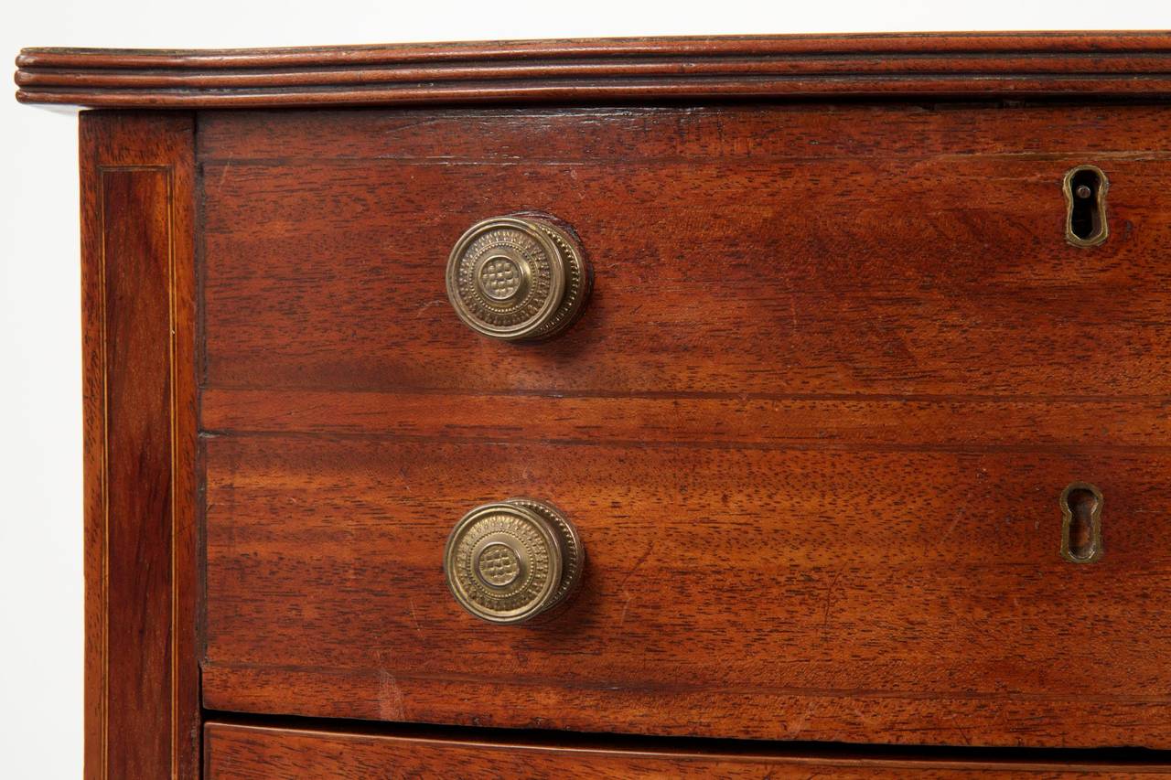 English Regency Inlaid Mahogany Antique Side Table, circa 1820 1