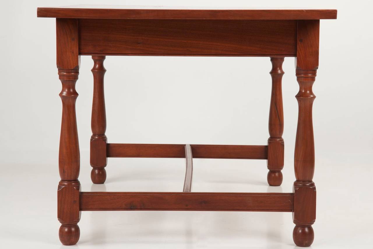 Poplar Benchmade William and Mary Style Tavern Dining Table, 20th Century