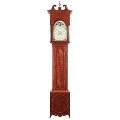 American Federal Inlaid Mahogany Tall Case Clock, Maryland c. 1800