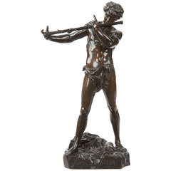 Félix Charpentier Sculpture ancienne en bronze "L'Improvisateur"