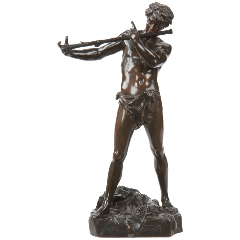 Felix Charpentier Antique Bronze Sculpture "L'Improvisateur"