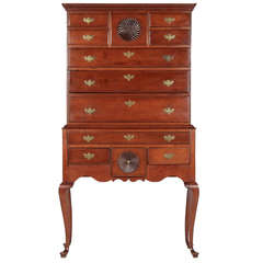 American Queen Anne Highboy Chest of Drawers