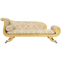 Regency Giltwood Recamier Chaise Longue Antikes Sofa:: 19. Jahrhundert