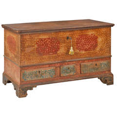 Antique American Chippendale Painted Blanket Chest of Drawers, Pennsylvania c. 1790-1810