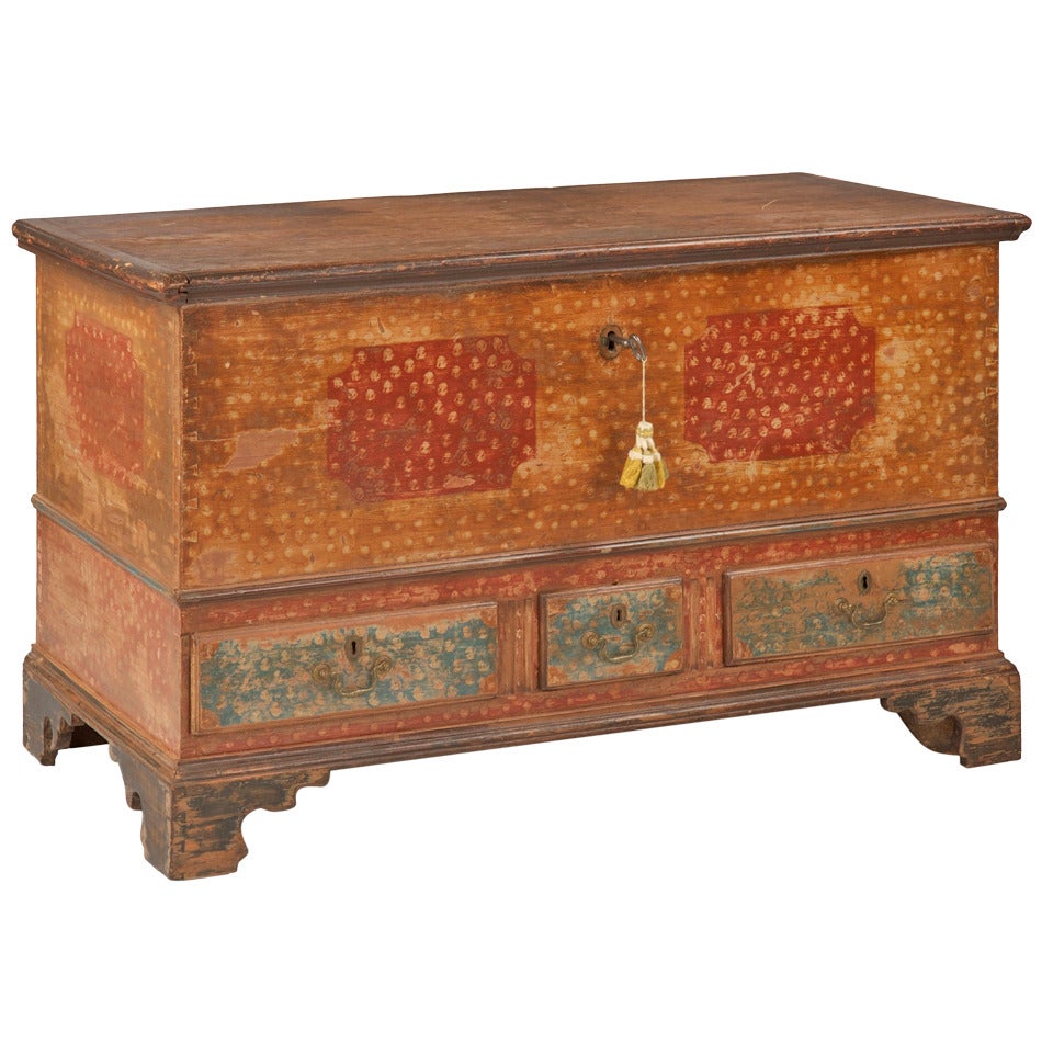 American Chippendale Painted Blanket Chest of Drawers, Pennsylvania c. 1790-1810