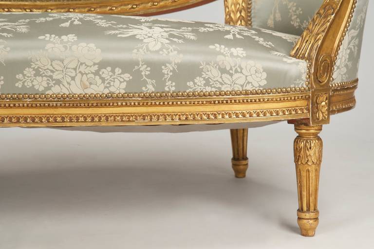 20th Century French Louis XVI Style Giltwood Canape Sofa, circa 1900