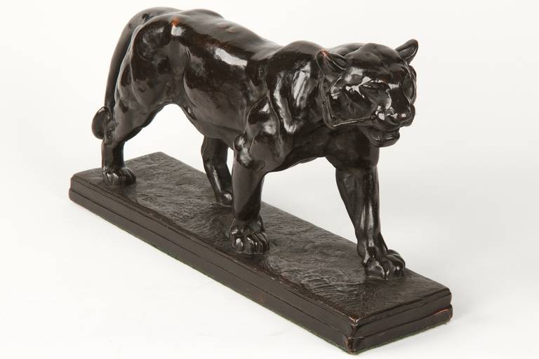 After Antoine-Louise Barye "Tigre Qui Marche", Copper Electrotype Sculpture