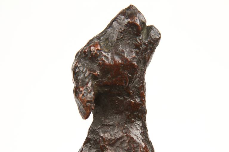 20th Century  Pair Dog Bronze Sculptures 