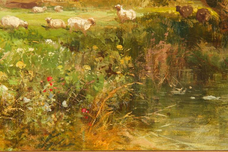 19th Century John Horace Hooper (British, fl. 1852-99) Antique Landscape Painting 