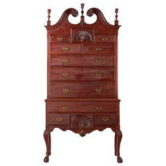 American Chippendale Style Antique Highboy Chest of Drawers
