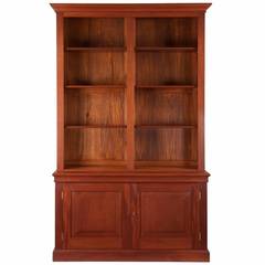 Vintage American Chippendale Style Walnut Bookcase, Benchmade, 20th Century