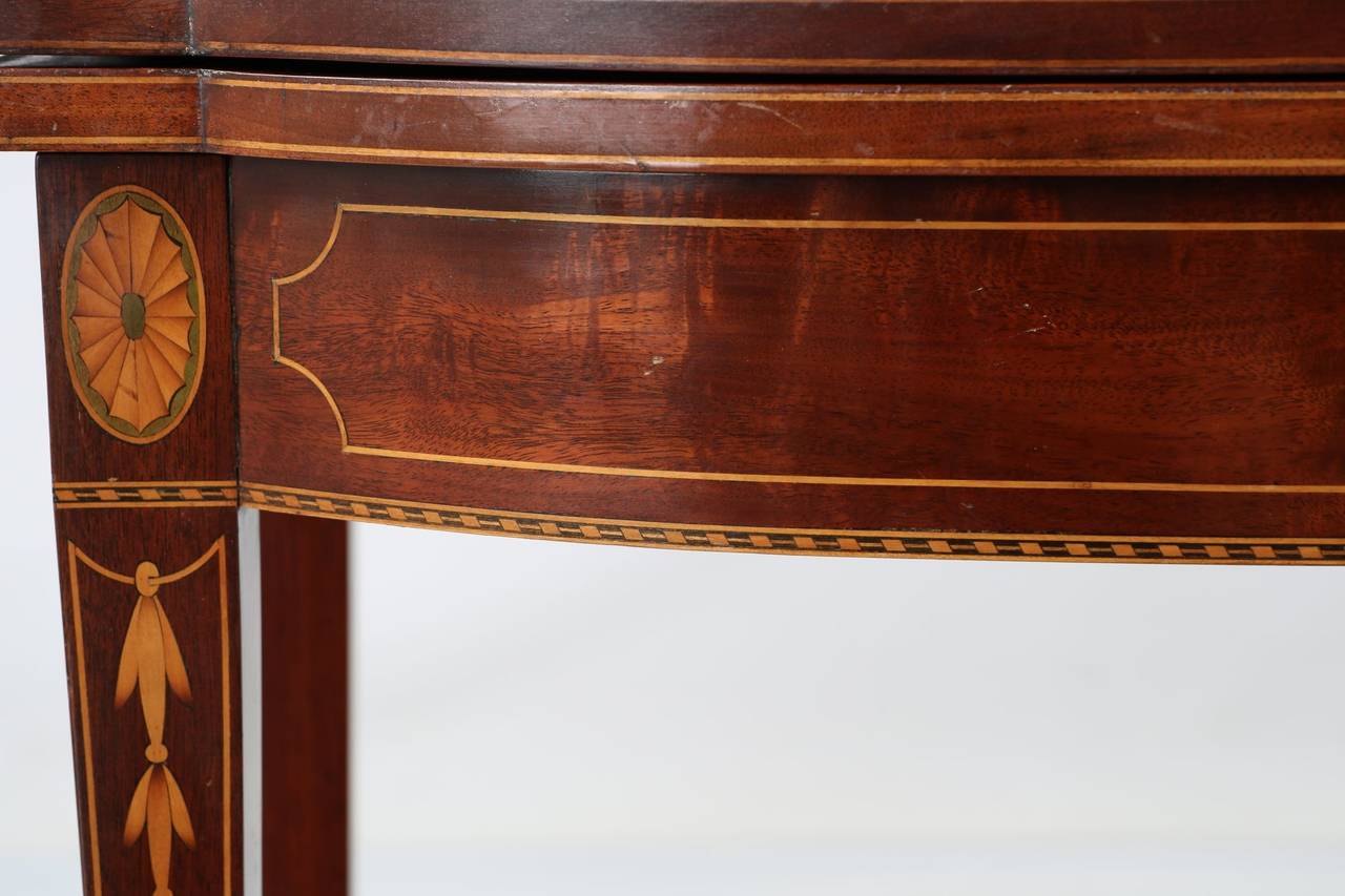 American Federal Style Inlaid Mahogany Card Table, 20th Century 3