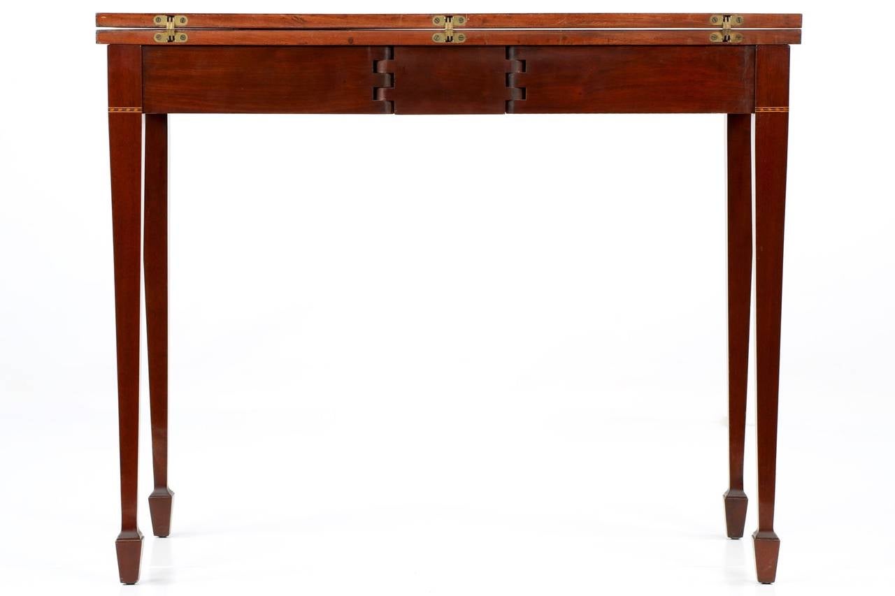American Federal Style Inlaid Mahogany Card Table, 20th Century 1