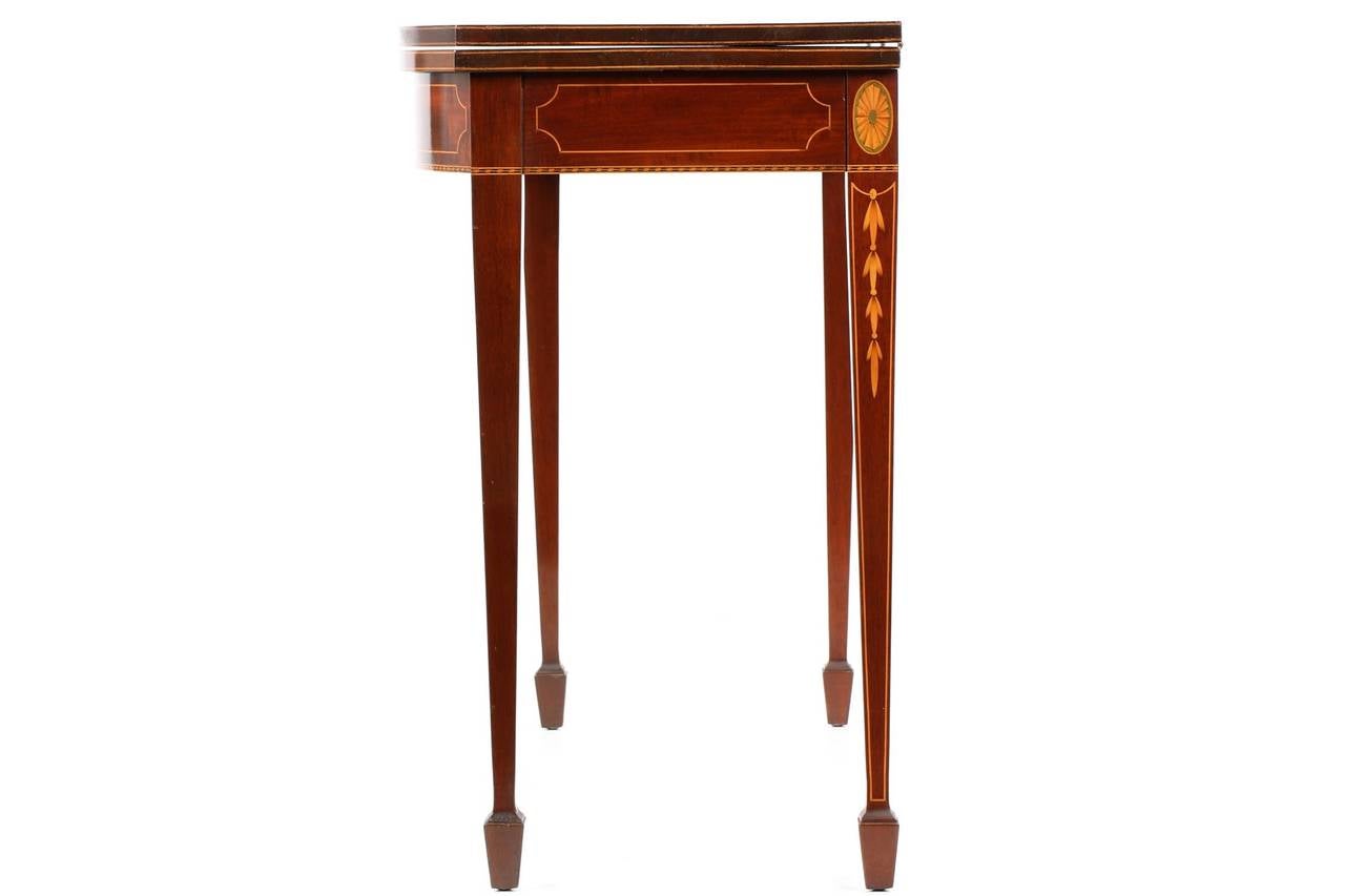 American Federal Style Inlaid Mahogany Card Table, 20th Century 2