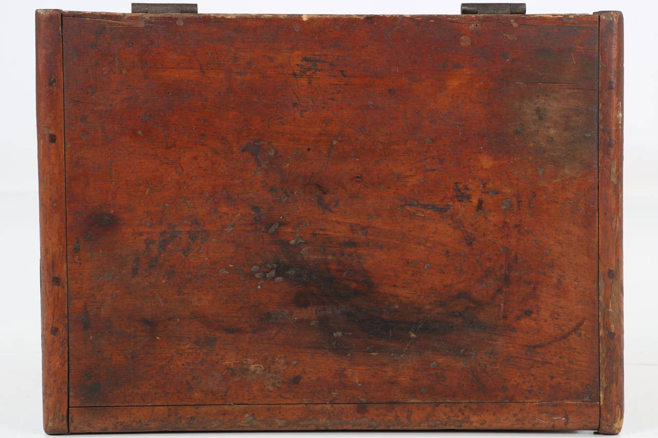 American Red Painted Miniature Blanket Chest, Pennsylvania circa 1830-1850 1