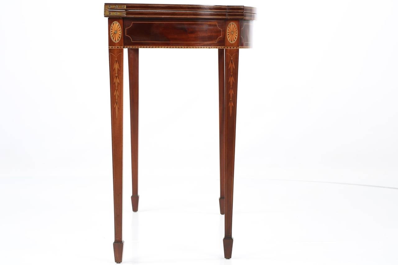 20th Century American Federal Style Inlaid Mahogany Antique Card Table, Potthast Brothers