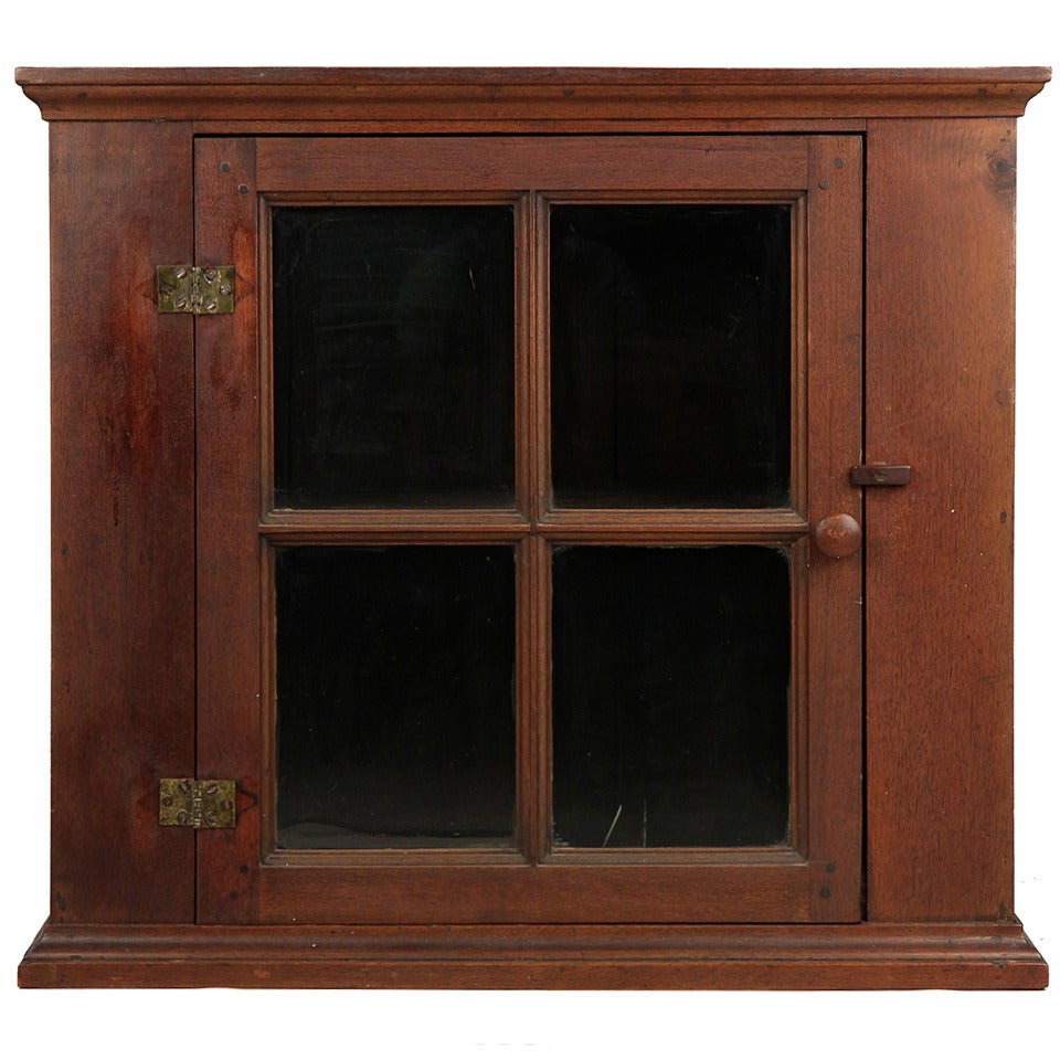American Chippendale Walnut Cabinet Cupboard, Mid Atlantic States, 18th Century