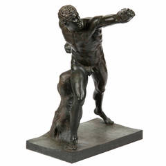 Antique "Fighting Warrior" Gladiator Sculpture in Bronze by Barbedienne c. 1880-90