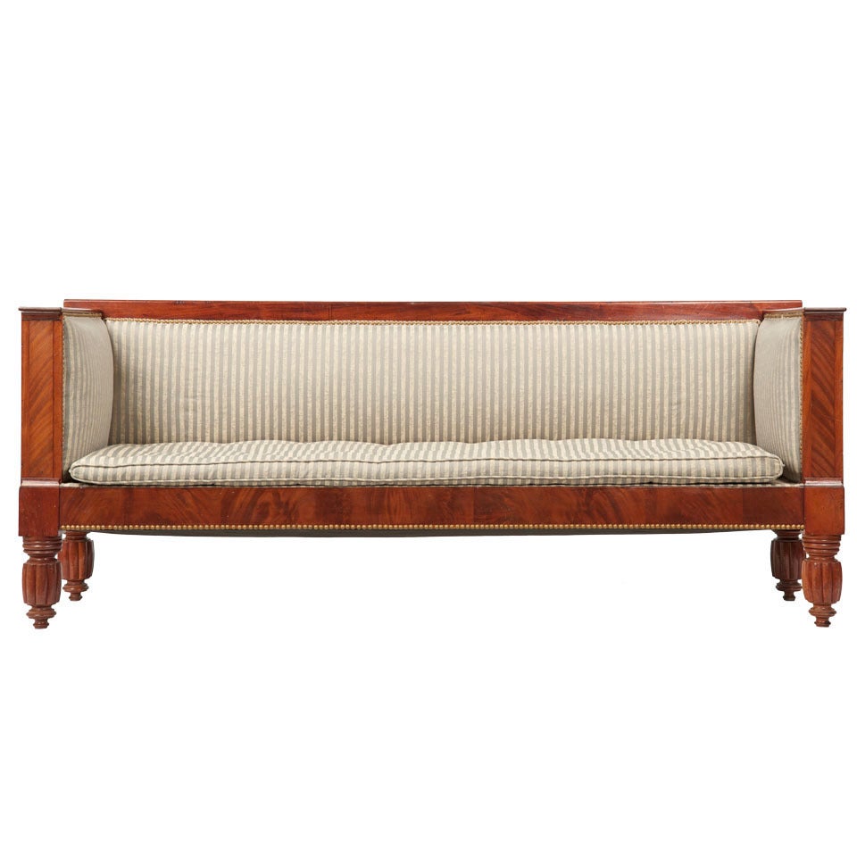 Fine American Classical Mahogany Box Sofa, New York, circa 1840