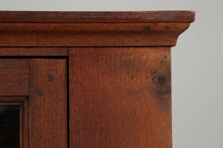 American Chippendale Walnut Cabinet Cupboard, Mid Atlantic States, 18th Century