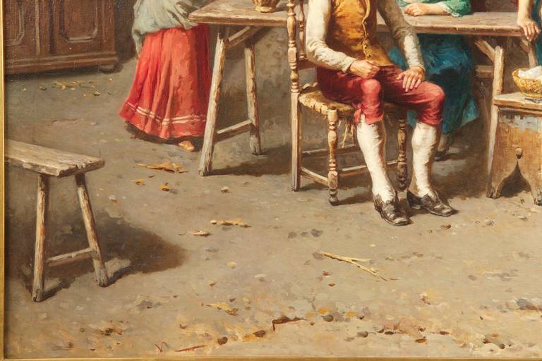 19th Century Francesco Peluso Antique Oil Painting, 