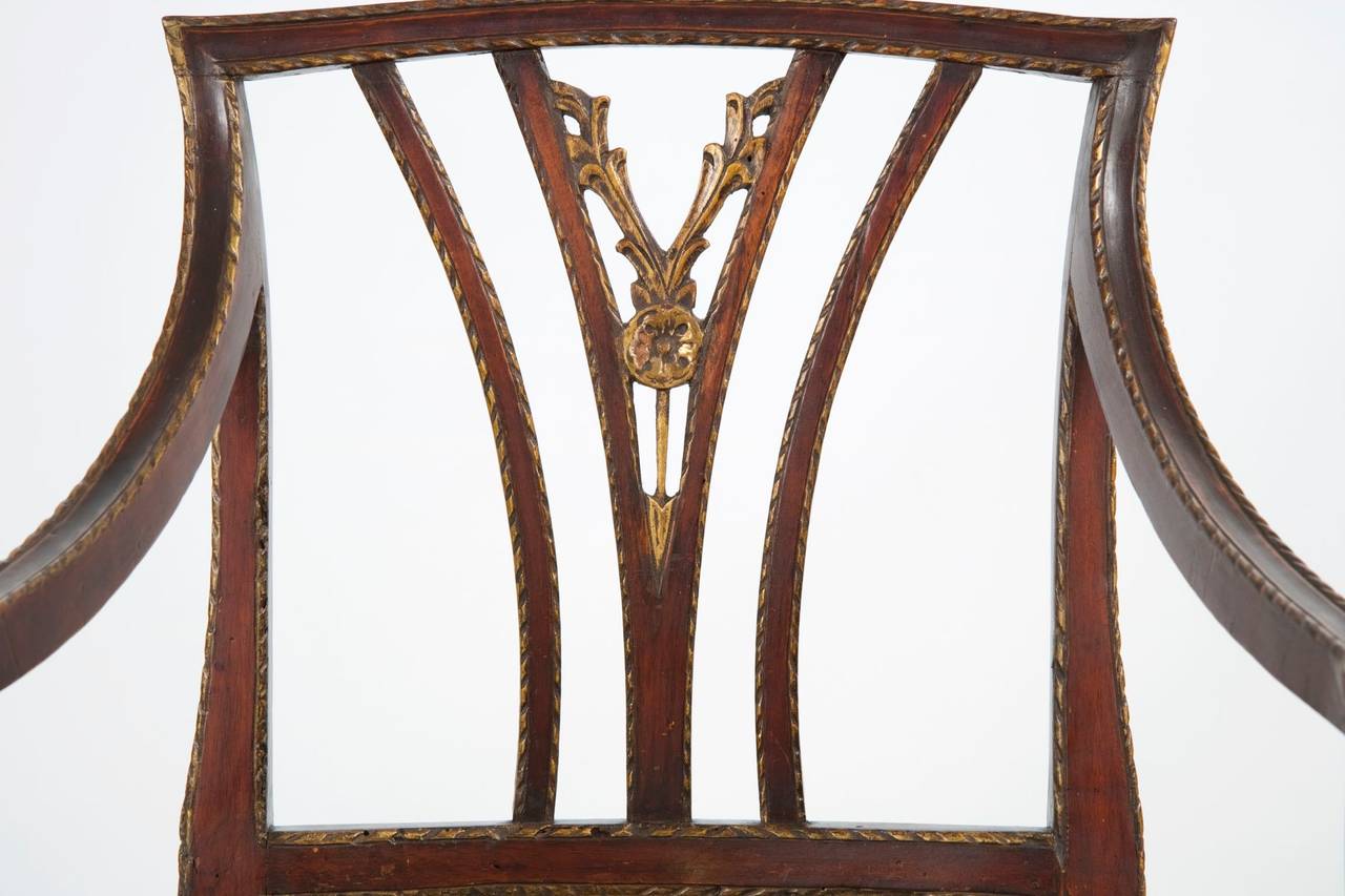 Italian neoclassical antique arm chair with carved ram heads, 19th ... Chippendale piemontese