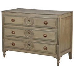 French Provincial Painted Antique Commode Chest of Drawers, Early 19th Century