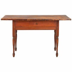 American Scrubbed Top Farm or Harvest Antique Table, New Hampshire, circa 1830 6