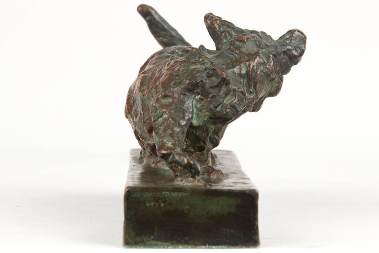 American Antique Bronze Dog Sculpture, 