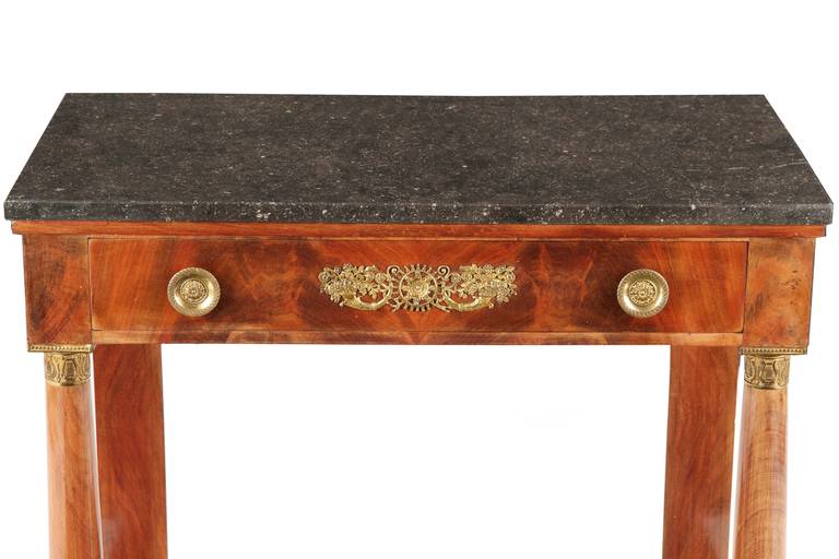 French Empire Ormolu Mounted Mahogany Antique Pier Table, circa 1815