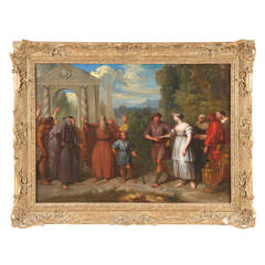 Fine Greco-Roman Classical Antique Oil Painting of Wedding, circa 18th Century