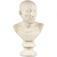 Italian 19th Century Antique Marble Sculpture, Bust of a Roman Gentleman