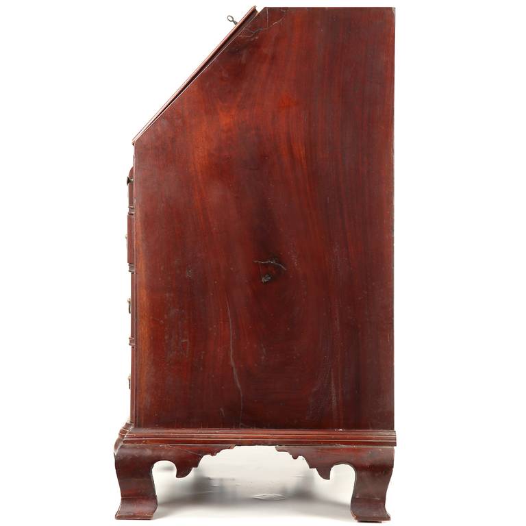 18th Century and Earlier American Chippendale Slant and Block Front Antique Desk, Newburyport, MA