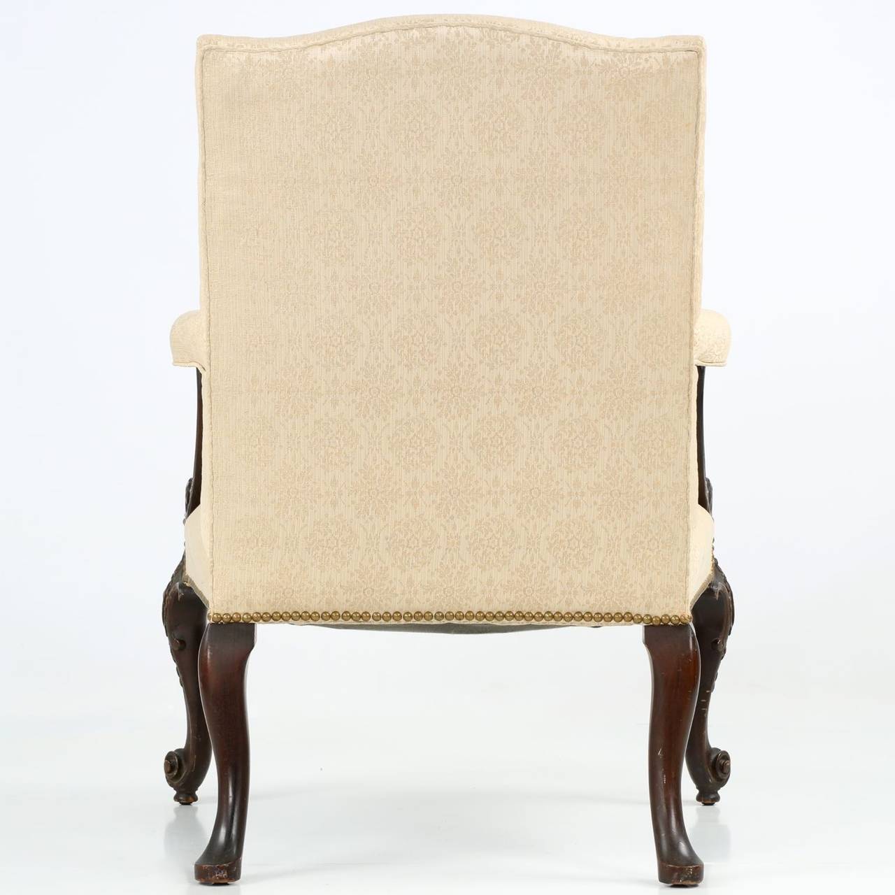 Great Britain (UK) English Chippendale Style Mahogany Open Arm Antique Chair, circa 1890