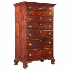Antique Fine American Pennsylvania Chippendale Cherry Tall Chest of Drawers c. 1790-1810