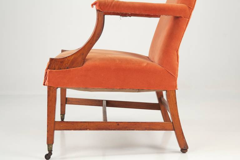 Israel Sack American Federal Mahogany Antique Lolling Arm Chair, c. 1800 3